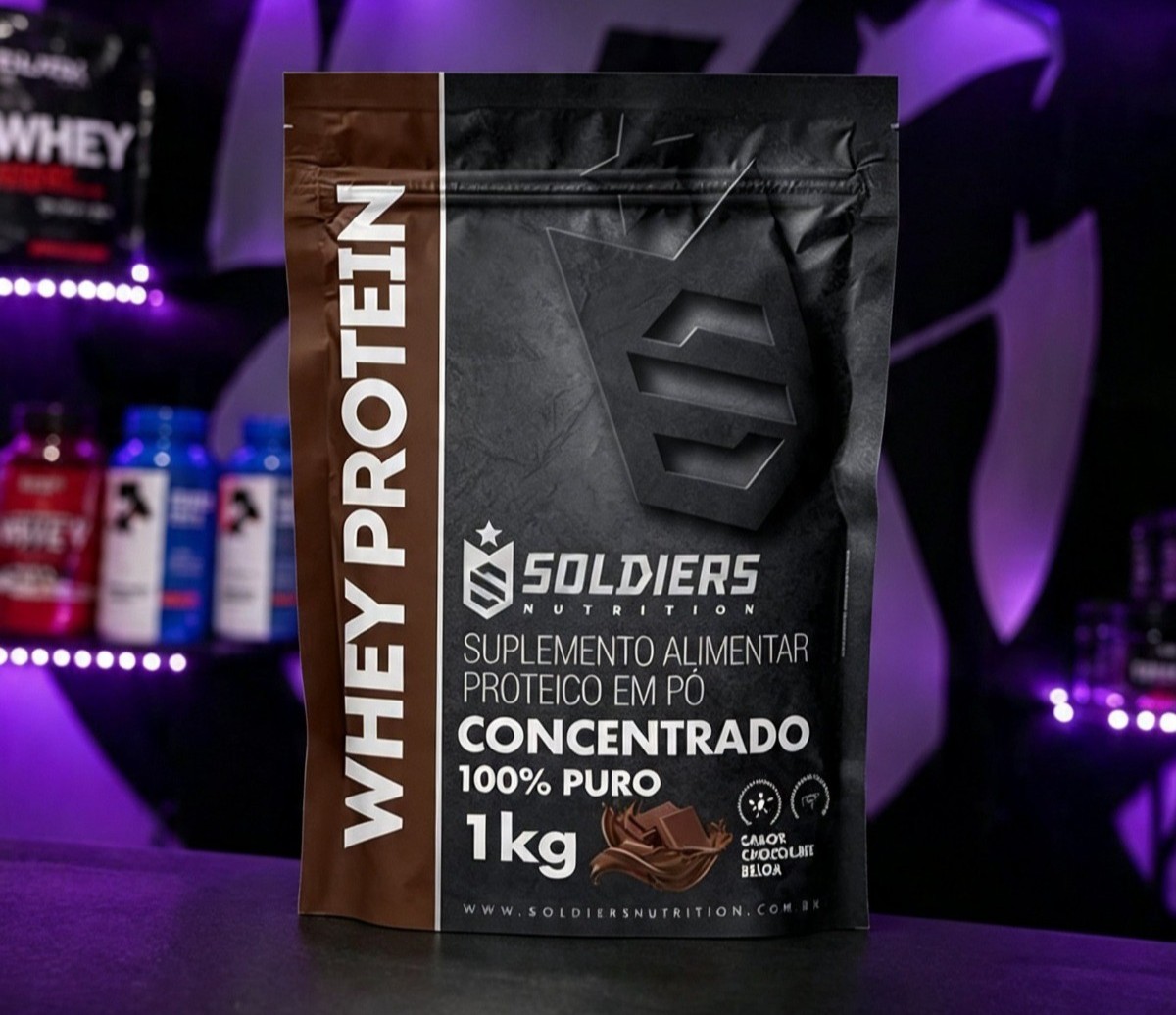 Whey Concentrado Soldiers 900g - frente